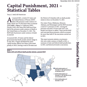 NEW RESOURCE: Bureau of Justice Statistics Reports 2021 Showed 21st Consecutive Year of Death Row Population Decline