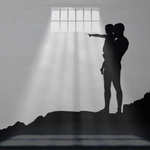 Modified photo of "Silhouette of man carrying child" by Ante Hamersmit on Unsplash.