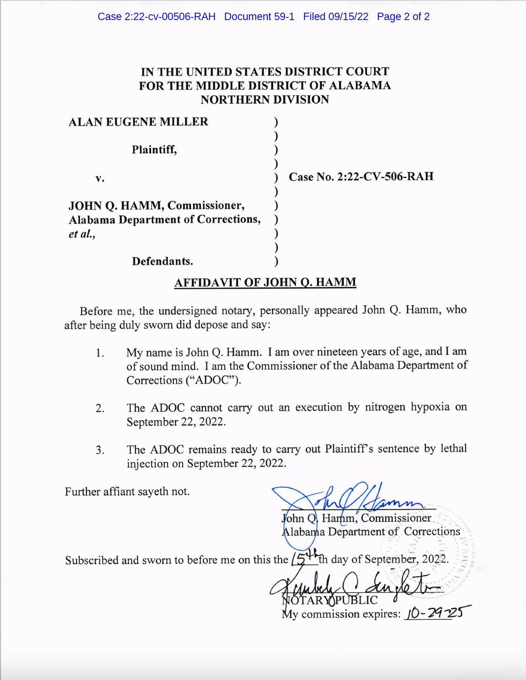 Alabama Prosecutors Float, Then Retreat From, Plan to Execute Alan Miller Using Untested Nitrogen Suffocation Procedure
