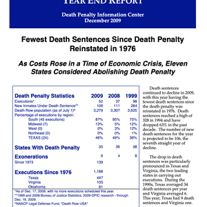 The Death Penalty in 2009: Year End Report