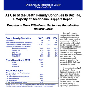 The Death Penalty in 2010: Year End Report