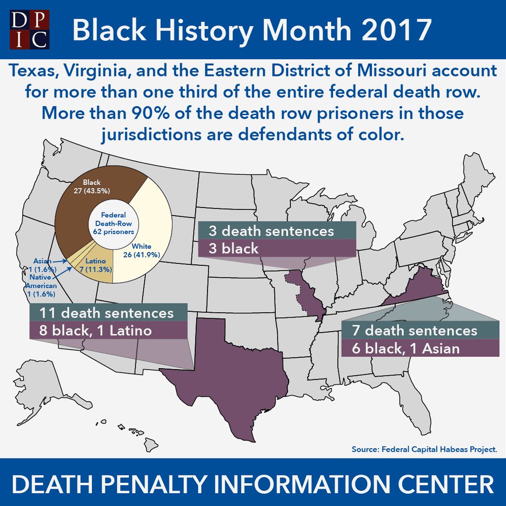 February 8, 2017: The racial and geographic arbitrariness of the U.S. federal death row.