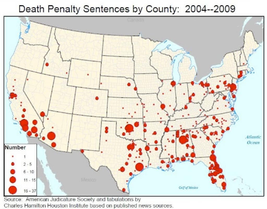 ARBITRARINESS: 10% of Counties Account for All Recent Death Sentences in the U.S.
