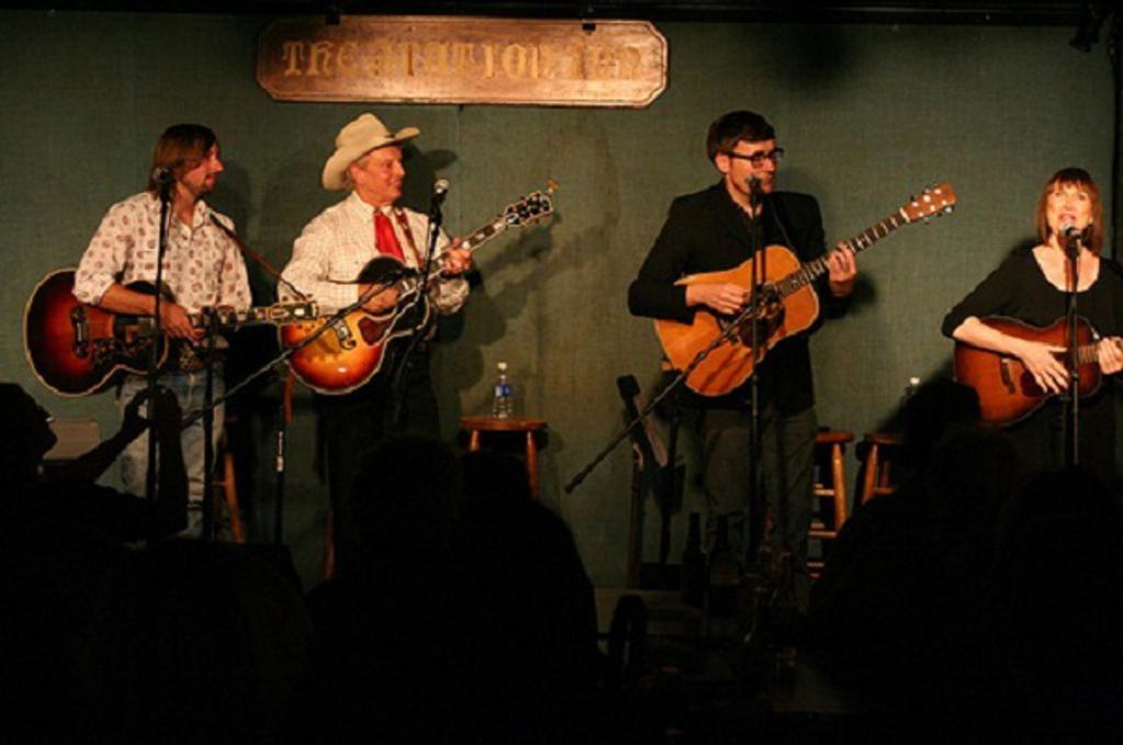 A bluegrass concert at Nashville's historic Station Inn.  Photo by James Staub.